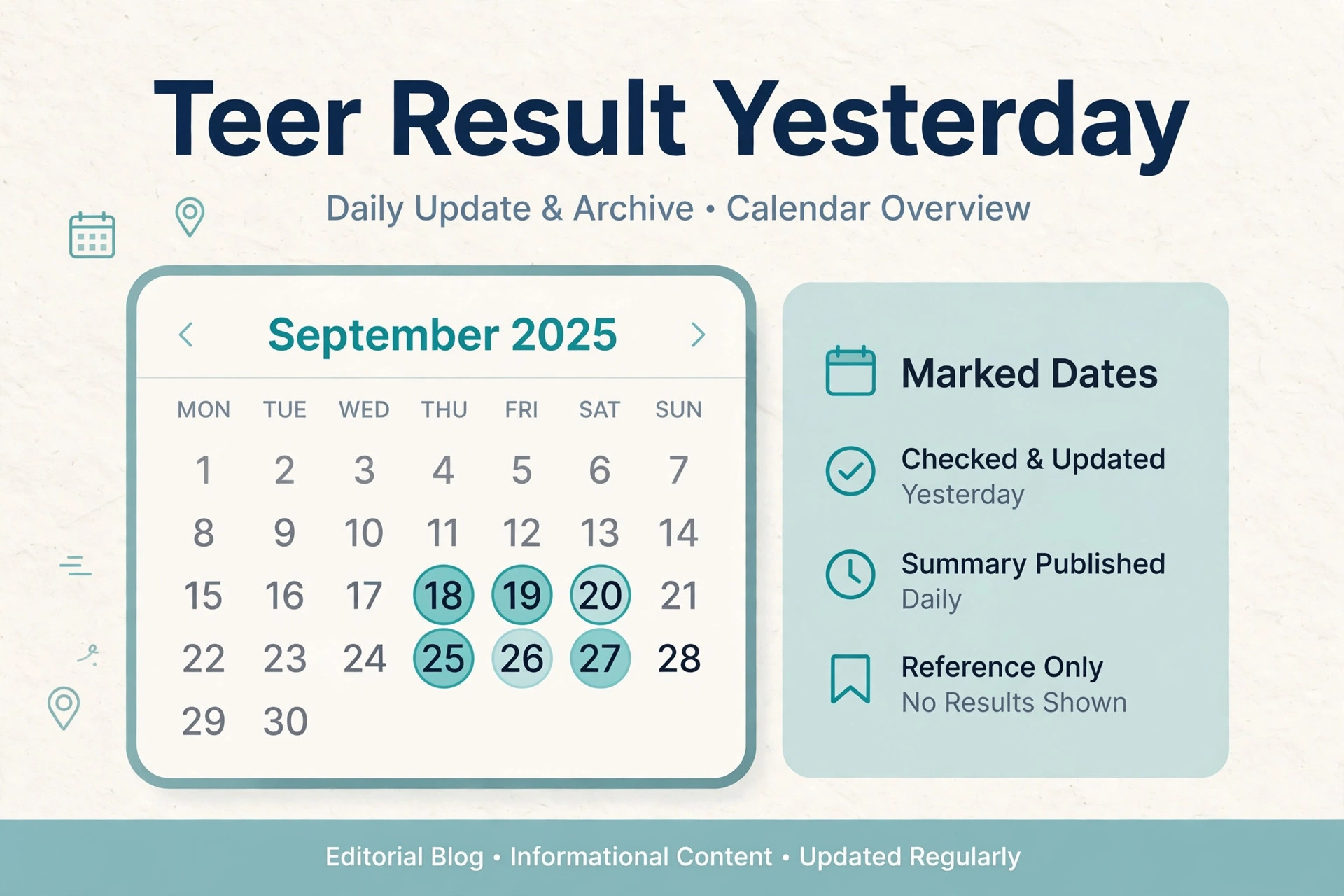 Teer result yesterday lookup guide with date organized result records