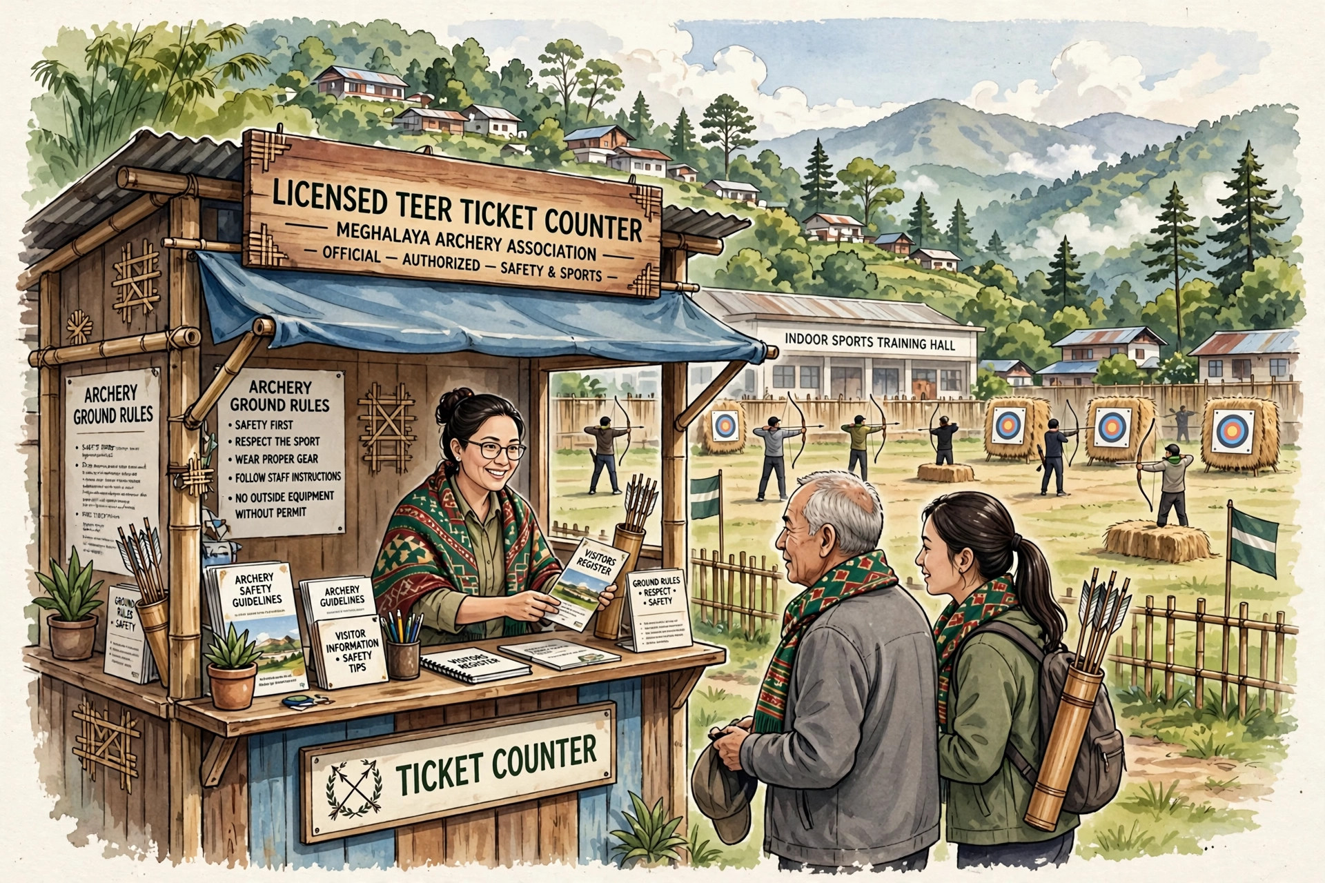 A licensed teer counter selling Meghalaya teer tickets under the 2018 Regulation Act